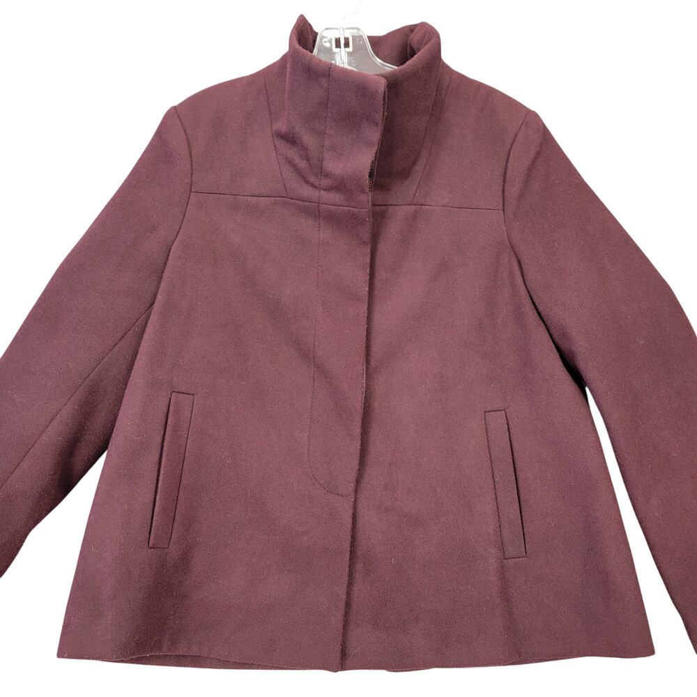 Old Navy Purple Coat Stretch Classic Button Up Long Sleeves Women's Size M Lined